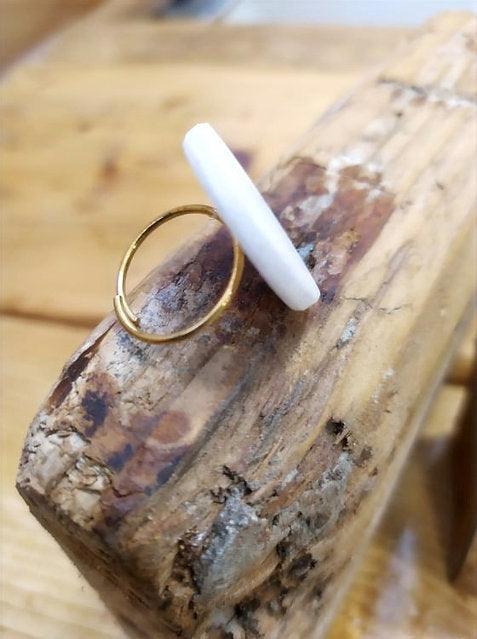 White marble round ring