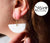White semi circle earrings Thassos marble