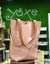 Pink and brown whisky leather tote women bag