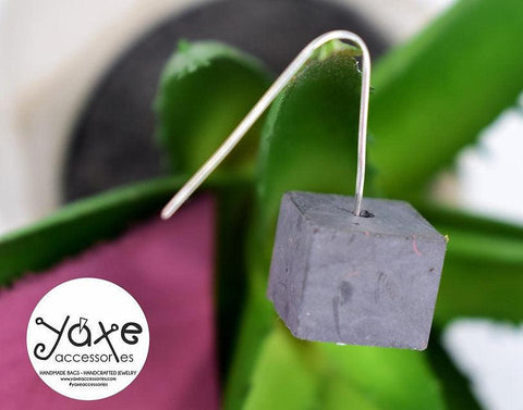 minimalistic geometric studs earrings concrete