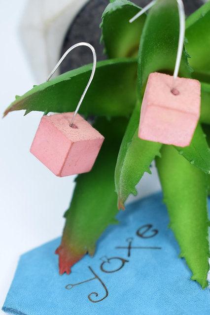 minimalistic geometric studs earrings concrete