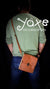 Brown tampa coffee leather and olive wood shoulder crossbody men's bag